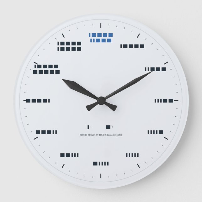 Morse Code Clock - True Signal Length, Frost (Front)