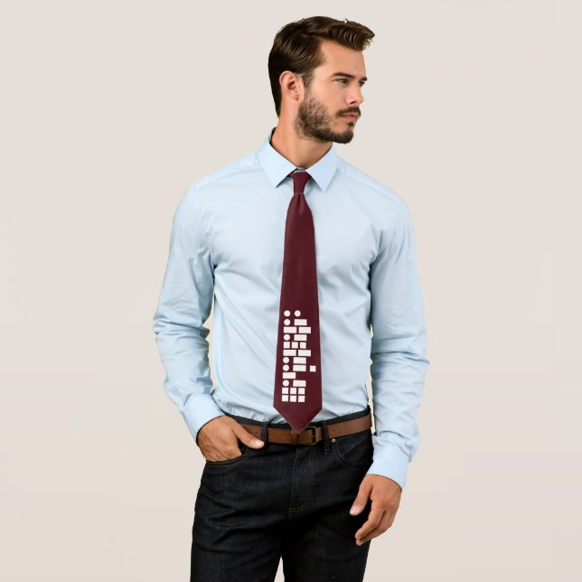 Morse Code "I Am a Smartass" Funny Cool Blue Tie (In Situ)