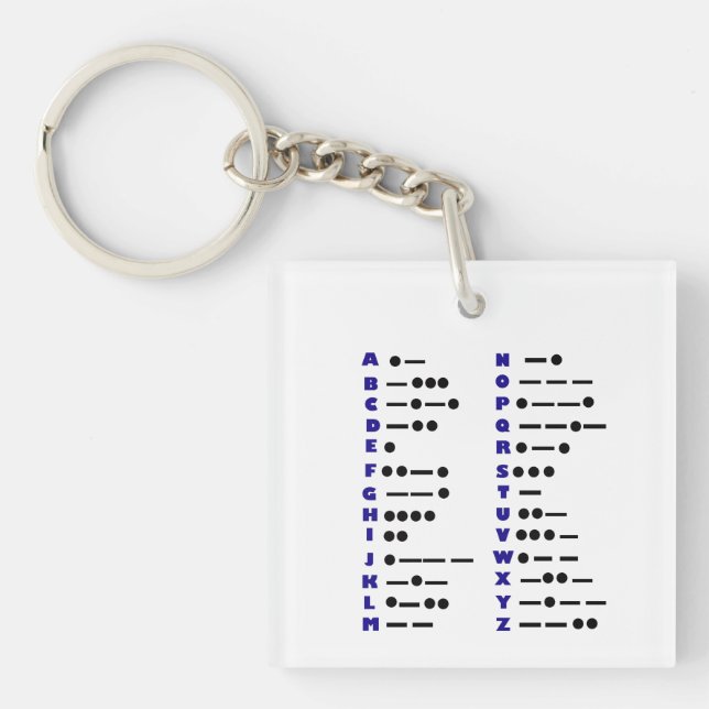 Morse Code Key-Chain  2-Sided Key Ring (Front)