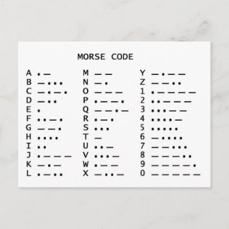 MORSE CODE POSTCARD