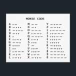 Morse Code Postcard<br><div class="desc">A study reference for Morse code</div>