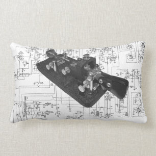 Morse Code Radio Key Schematic Lumbar Pillow