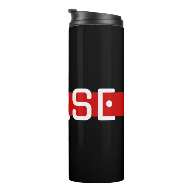 MORSE Code Red Line Design Thermal Tumbler (Rotated Right)