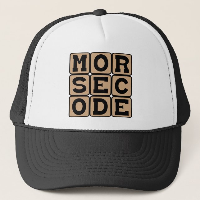 Morse Code, System of Dots and Dashes Trucker Hat (Front)