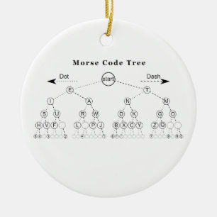 Morse Code Tree Diagram Ceramic Tree Decoration