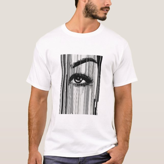 : "Morse Code Visage Tee"  T-Shirt (Front)