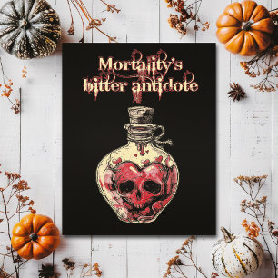 Mortality’s Bitter Antidote Skull Heart Love Potio Postcard