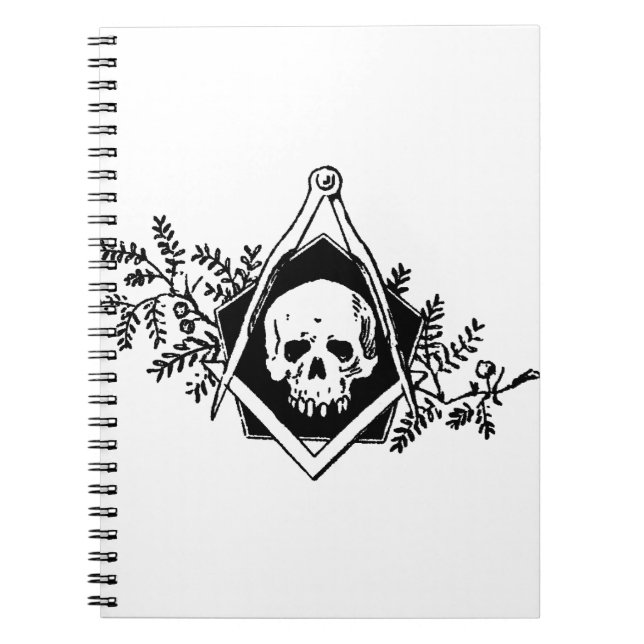 Mortality Square and Compasses Spiral Notebook (Front)
