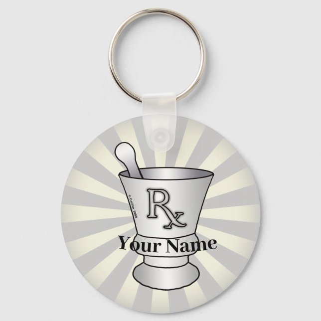 Mortar and Pestle Pharmacist  keychain (Front)