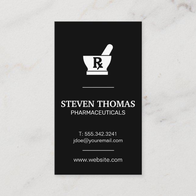 Mortar and Pestle | RX Symbol Business Card (Front)
