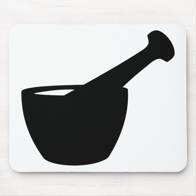 Mortar And Pestle Silhouette Pharmacist Gift Mouse Pad (Front)