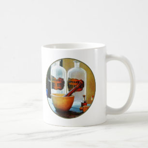 Mortar and Pestle With Bottles Coffee Mug
