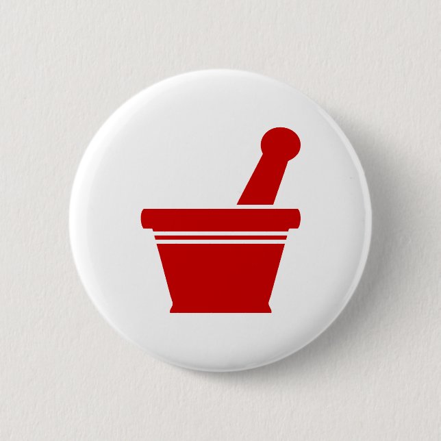 Mortar & Pestle 6 Cm Round Badge (Front)