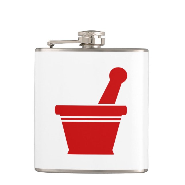 Mortar & Pestle Hip Flask (Front)