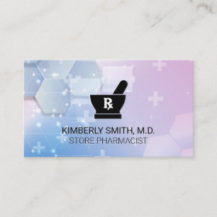 Mortar Pestle Logo Pharmacist Health Medicine Business Card