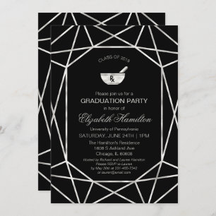 Mortar & Pestle Rx Pharmacy School Grad Party Gem Invitation
