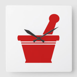 Mortar & Pestle Square Wall Clock