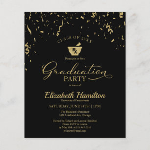 Mortar Pharmacy Grad Party Budget Invitation