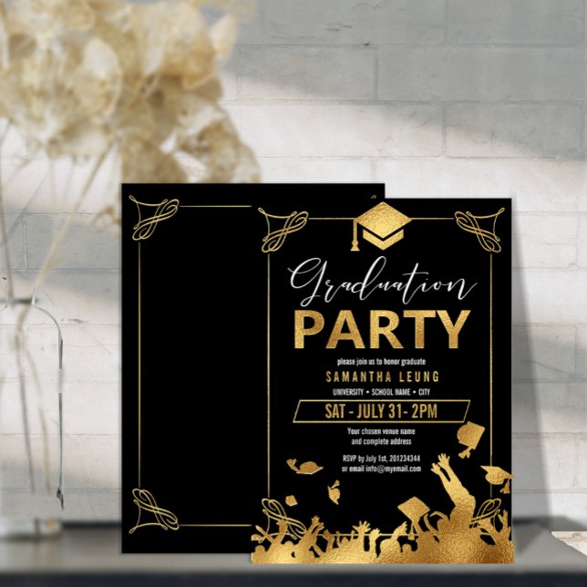 Mortarboard Graduation Party Gold/Black ID895 (Creator Uploaded)