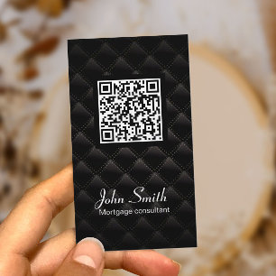 Mortgage Agent Elegant Dark QR Code Business Card
