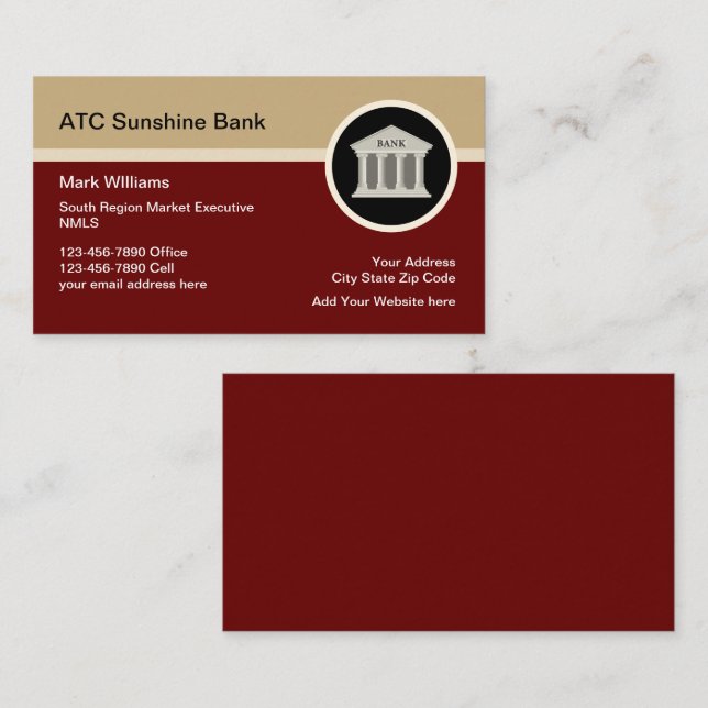 Mortgage Broker Bank Business Cards (Front/Back)