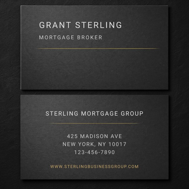 Mortgage Broker Black Professional  Business Card (Creator Uploaded)