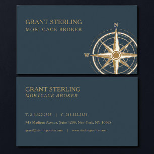 Mortgage Broker Nautical Compass  Business Card