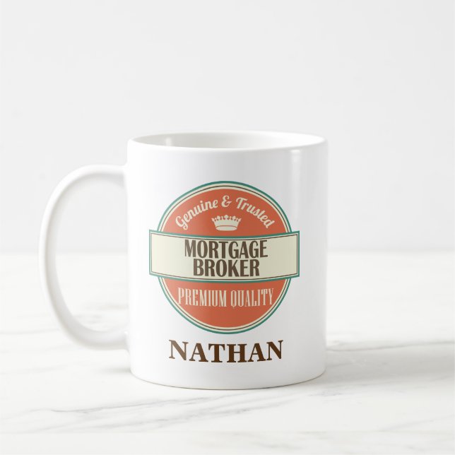 Mortgage Broker Personalised Office Mug Gift (Left)