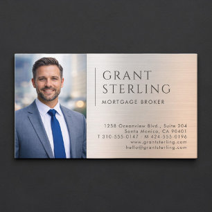 Mortgage Broker Photo Metallic Business Card