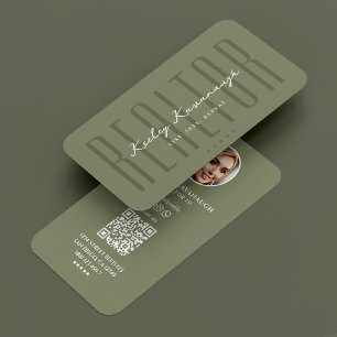 Mortgage Broker Sage Realtor Photo Modern Business Card