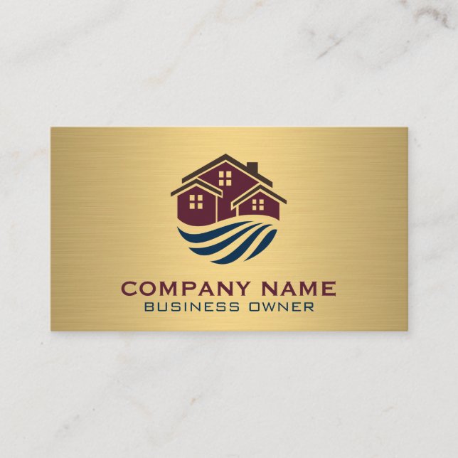 Mortgage House Real Estate logo Business Card (Front)