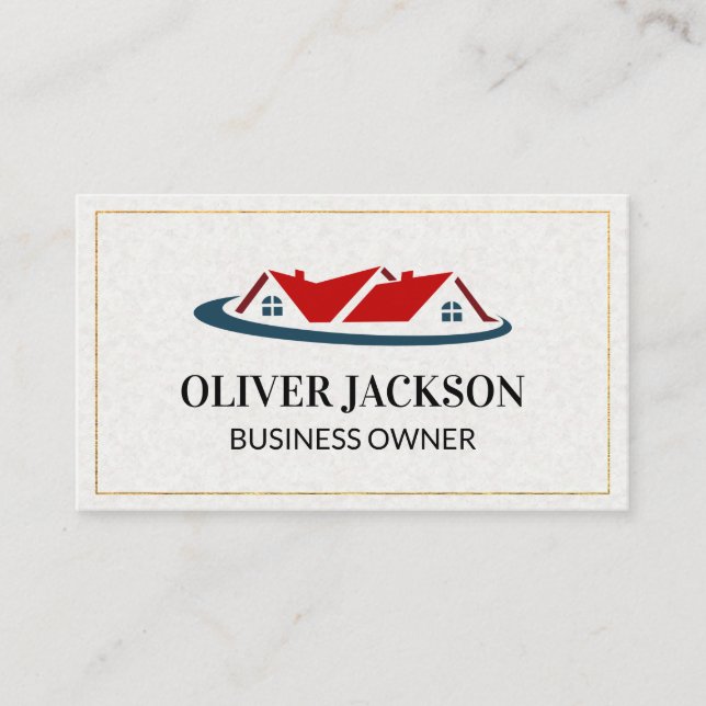Mortgage House Real Estate logo Business Card (Front)