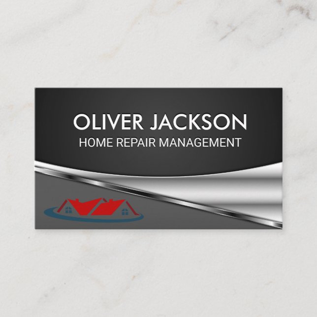 Mortgage House Real Estate logo Business Card (Front)