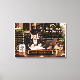Mortgage Loan Officer Funny Cat Home Loan Office C Canvas Print