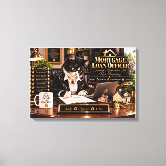 Mortgage Loan Officer Funny Cat Home Loan Office C Canvas Print