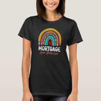 Mortgage Loan Processor Leopard Rainbow Accounting T-Shirt