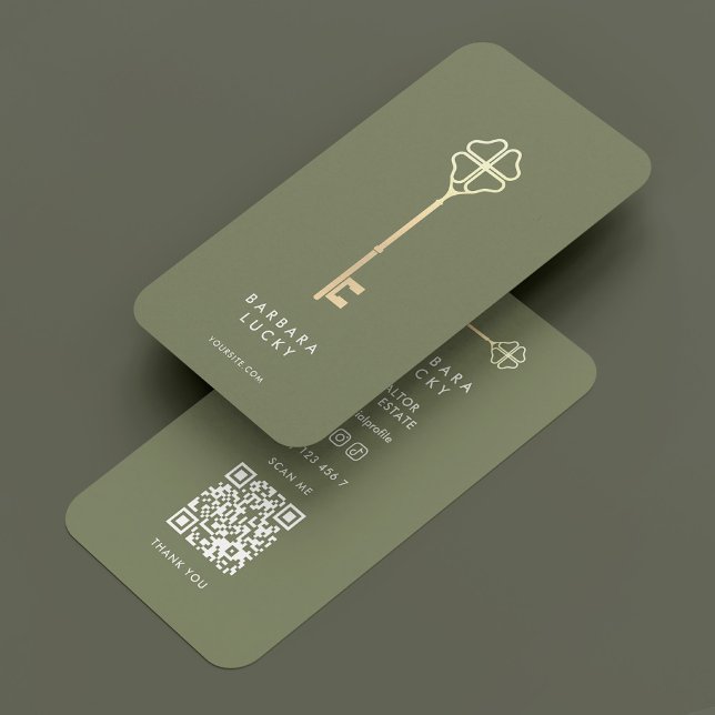 Mortgage Realtor Key Real Estate Minimal Sage Business Card (Mortgage Realtor Key Real Estate Minimal Sage Business Card
)