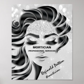 Mortician Studio Eyelash Silver Grey Thank Poster