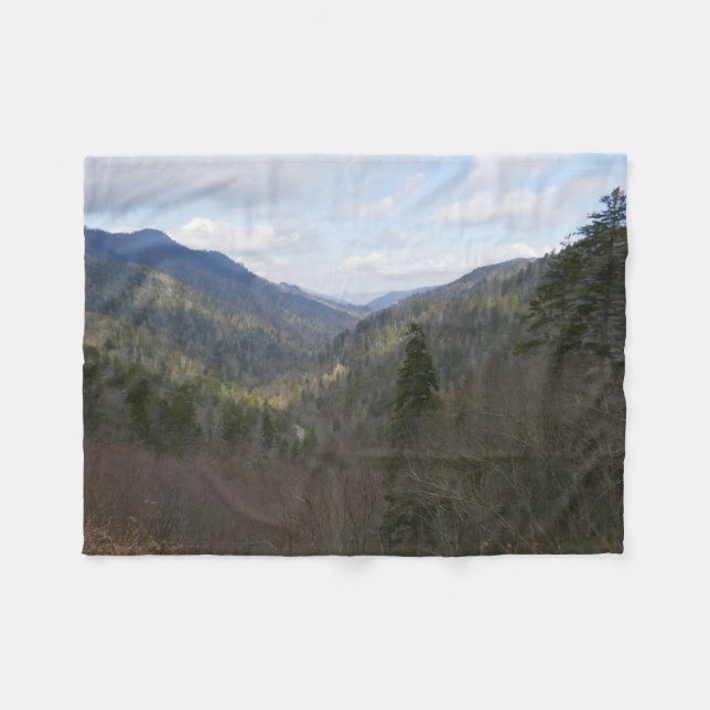 Morton Overlook at Great Smoky Mountains Fleece Blanket (Front (Horizontal))