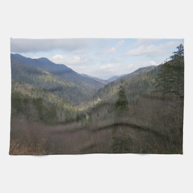 Morton Overlook at Great Smoky Mountains Tea Towel (Horizontal)
