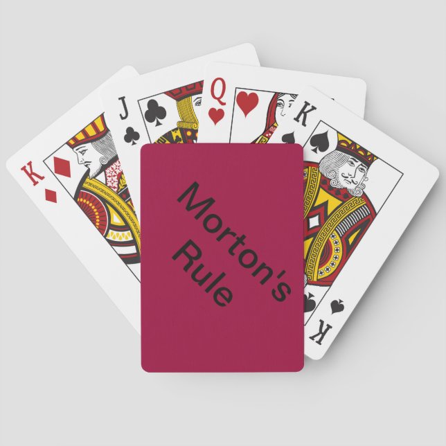 Morton's Rule Playing Cards (Back)