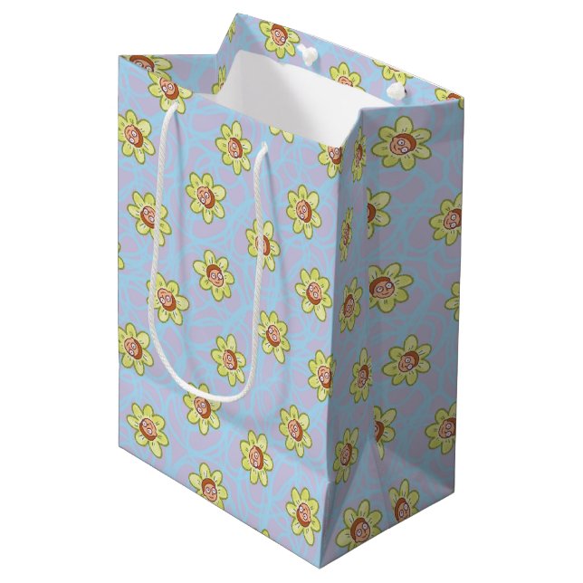 Morty Flower Pattern Medium Gift Bag (Front Angled)