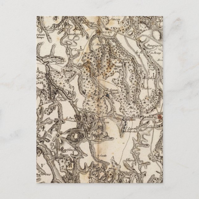 Morvan Atlas Map Postcard (Front)