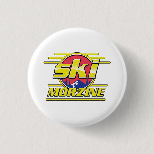 Morzine France Ski 80s logo 3 Cm Round Badge