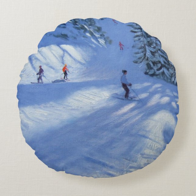 Morzine ski run round cushion (Front)
