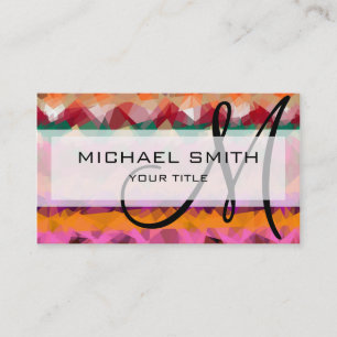 Mosaic Abstract Art Custom Monogram #30 Business Card