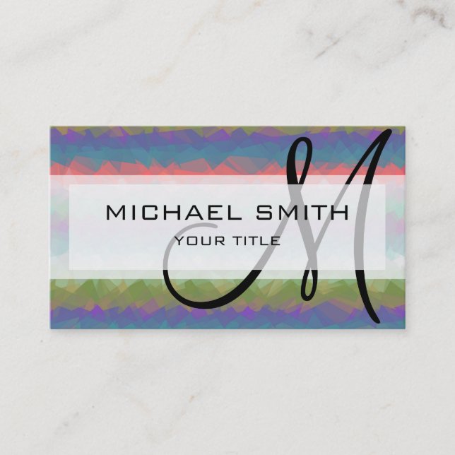 Mosaic Abstract Art Custom Monogram #42 Business Card (Front)