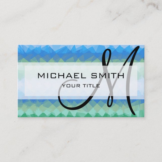 Mosaic Abstract Art Custom Monogram #57 Business Card (Front)