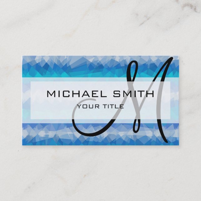 Mosaic Abstract Art Custom Monogram #91 Business Card (Front)