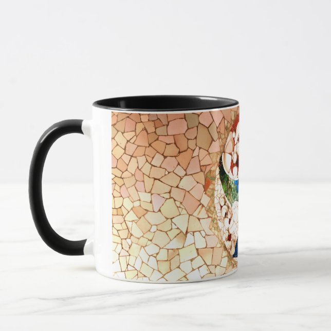 Mosaic Abstract Nonfigurative Stones Tile Gaudi Mug (Left)